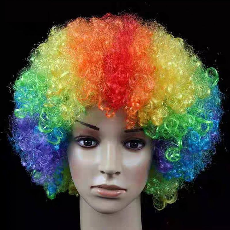 彩色爆炸头搞笑小丑头发假头套假发cos小丑表演发套演出活动道具爆炸