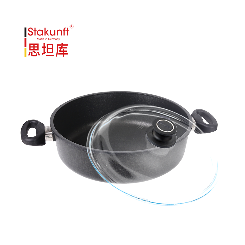 德国制造思坦库不粘平底煎炒锅28cm 不粘易洗 耐磨少烟