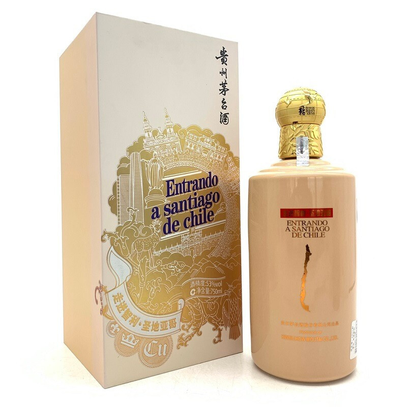 贵州茅台酒 酱香型白酒 走进系列 53度 走进智利·圣地亚哥 375ml 单瓶