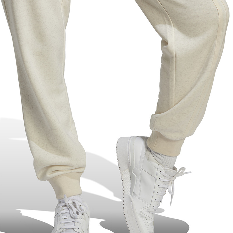 adidas 字母条纹抽绳系带运动裤 女款 奇迹白 IC5239