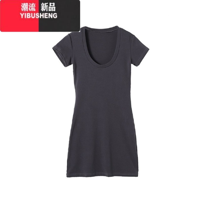 YIBUSHENG高个子连衣裙女季u领辣妹性感显身材纯欲紧身收腰显瘦包臀短裙高清大图