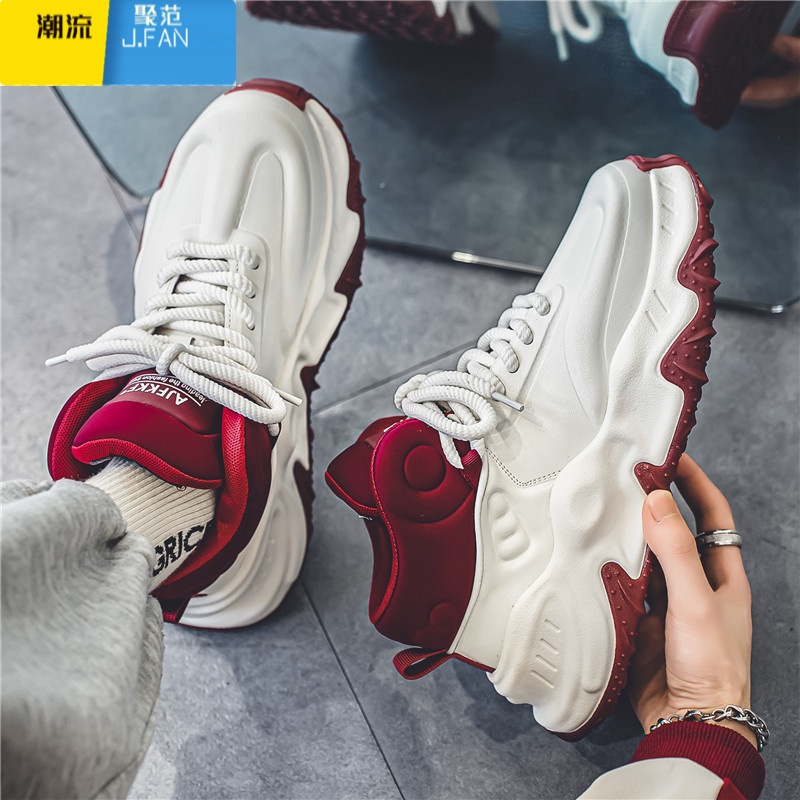 聚范莆田男鞋夏季透气2024新款百搭青少年运动休闲高帮内增高老爹潮鞋高清大图