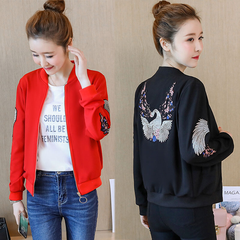 2018新款短外套女韩版春秋百搭棒球服修身夹克衫大码女装上衣潮