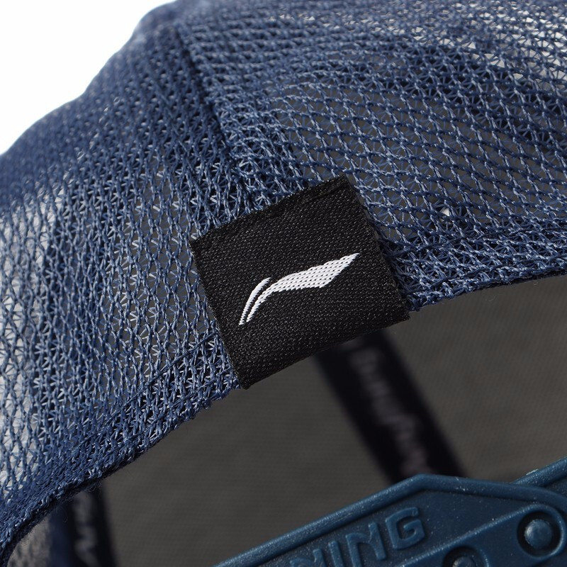 李宁鸭舌帽运动时尚系列棒球帽男女同款帽子防晒登山遮阳帽藏蓝