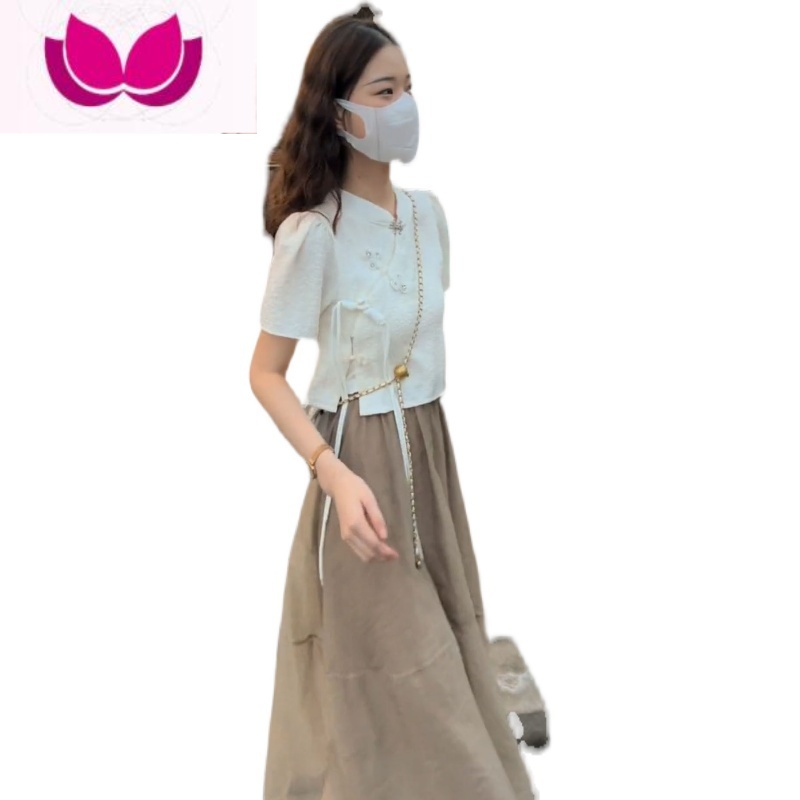 七斓轻熟风裙子港味盐系穿搭上衣套成套搭配女装半身裙时尚套装高清大图