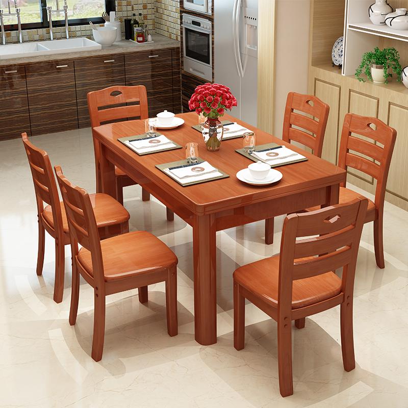 全实木餐桌椅组合长方形现代简约小户型实木饭桌家用原木餐桌家具
