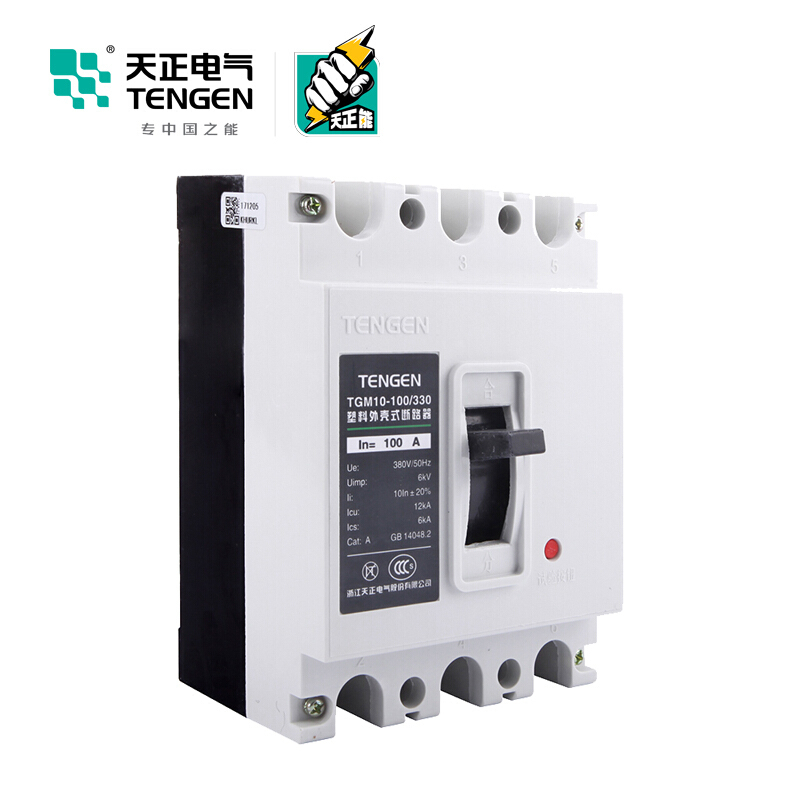天正电气 TGM10-100 12KA 热磁式100A 3P 手动固定式380V 01040080029 塑壳断路器