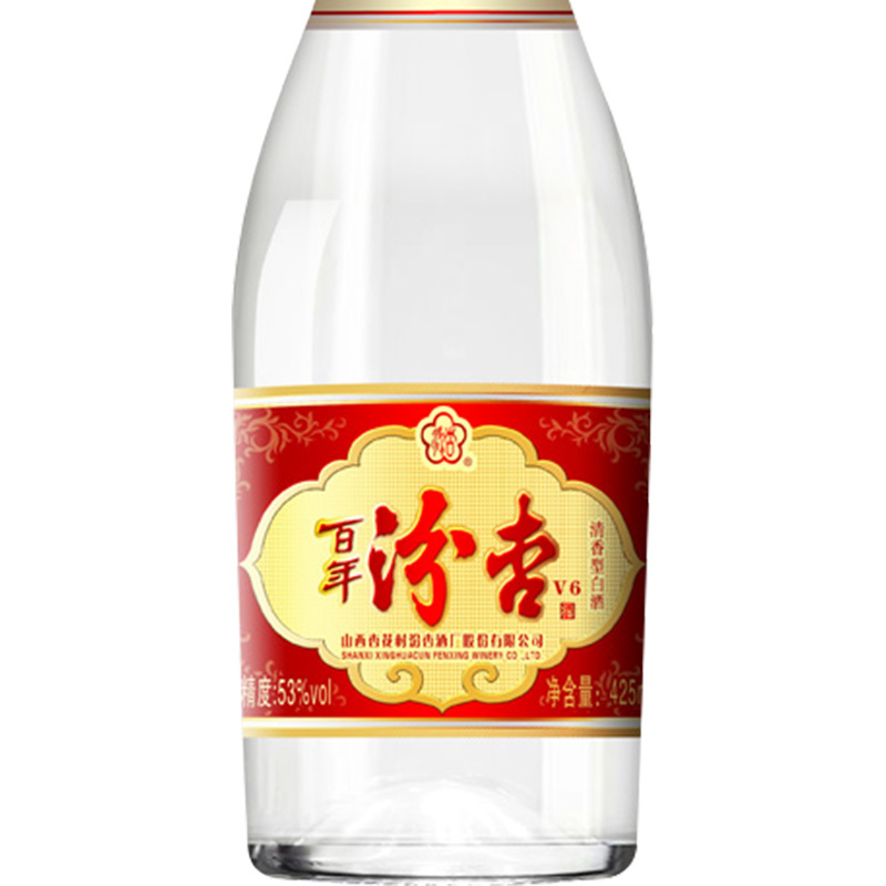 百年汾杏 V6 53度 425ml单瓶装 清香型白酒