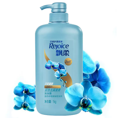 飘柔洗发水兰花长效清爽家庭装1L（去屑控油 男士女士通用 花香调）
