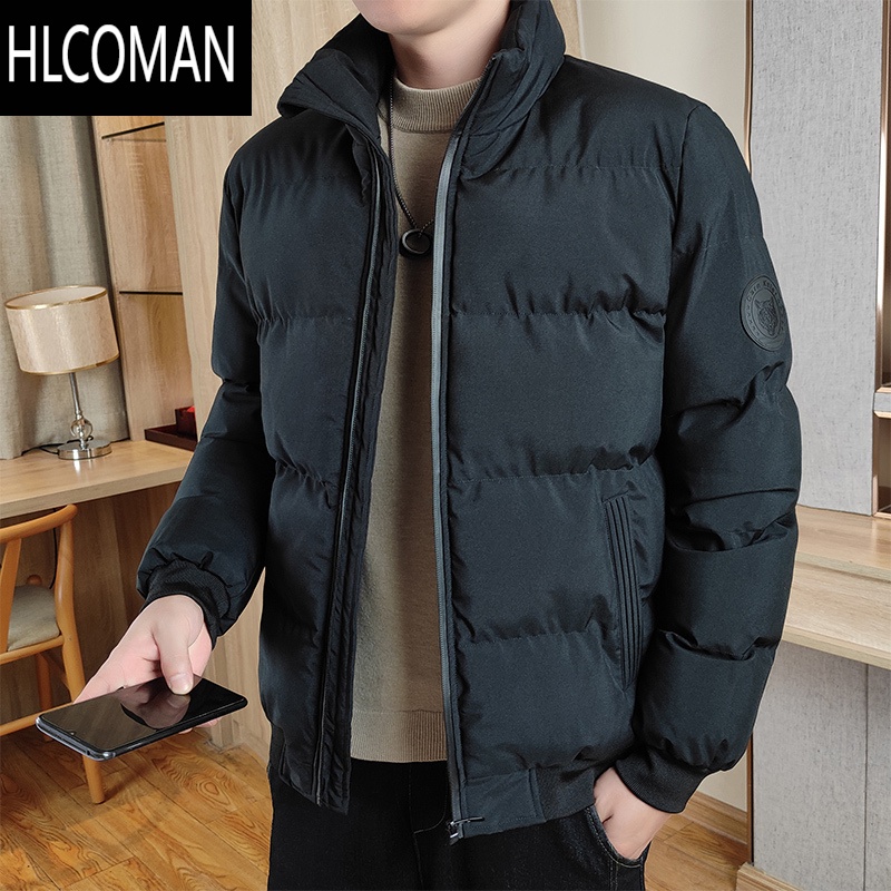 HLCOMAN羽绒棉服男士潮牌2023新款冬季加厚p暖男款棉袄立领棉衣外套男装 1912黑色 3XL