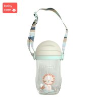 baby care婴儿学饮杯 幼儿园宝宝防摔防呛带手柄重力球儿童吸管水杯 360ml-淡藻绿 2718