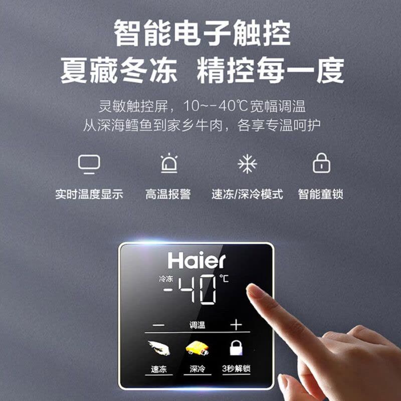海尔(Haier)卧式冷柜冰柜家用200升零下-40度超低温小型大容量无需频繁除霜冷冻柜 BC/BD-200GHEPG图片