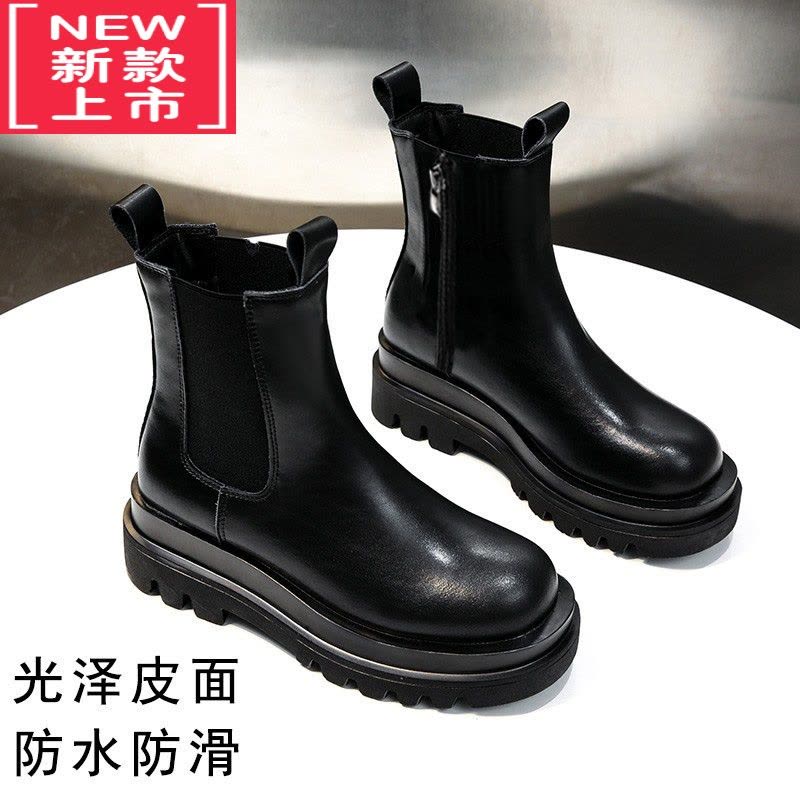 可莉允女童马丁靴2022秋冬季新款皮靴烟筒靴女童靴子儿童加绒皮靴棉保暖图片