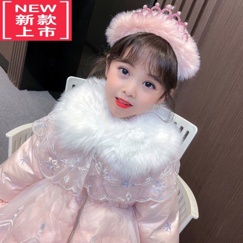 可莉允女童2022新款冬季羽绒服棉服加厚外套儿童爱莎公主裙女宝洋气礼服图片