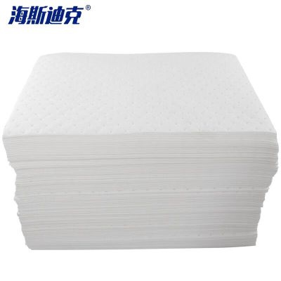 海斯迪克 HKLY-201 应急工业吸油棉(100片) 吸附棉 泄露吸油 白色40cm*50cm*3mm