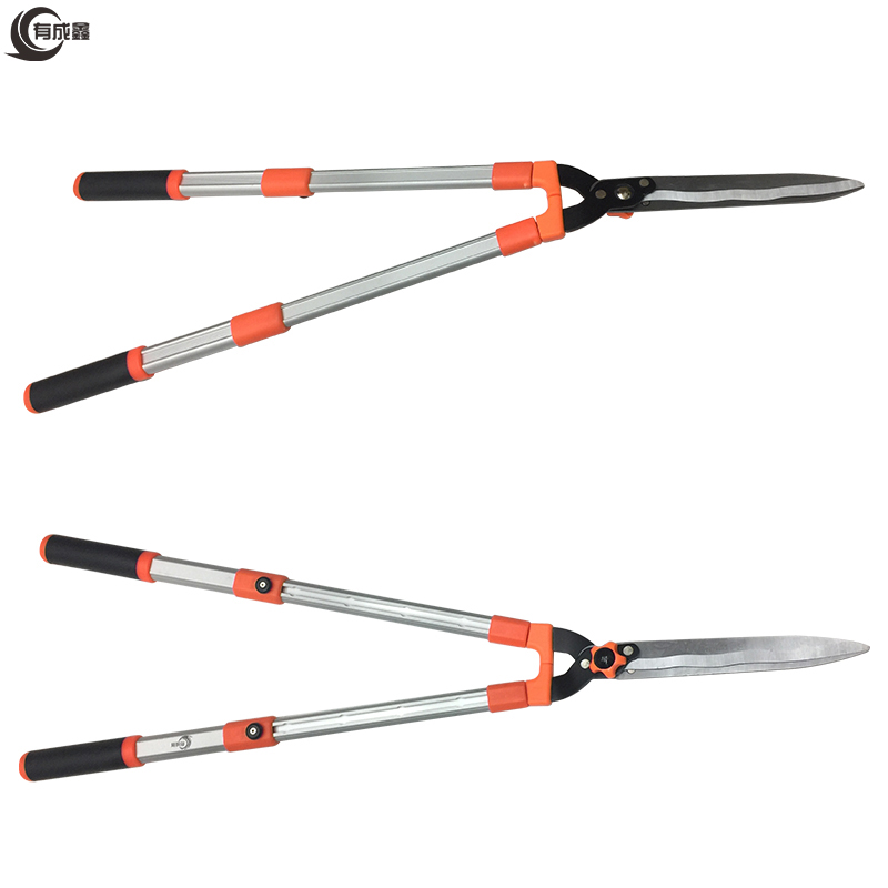 有成鑫铝柄伸缩平花剪 大力平剪 园林剪刀 草坪剪刀 花卉剪刀 70-95cm 把高清大图