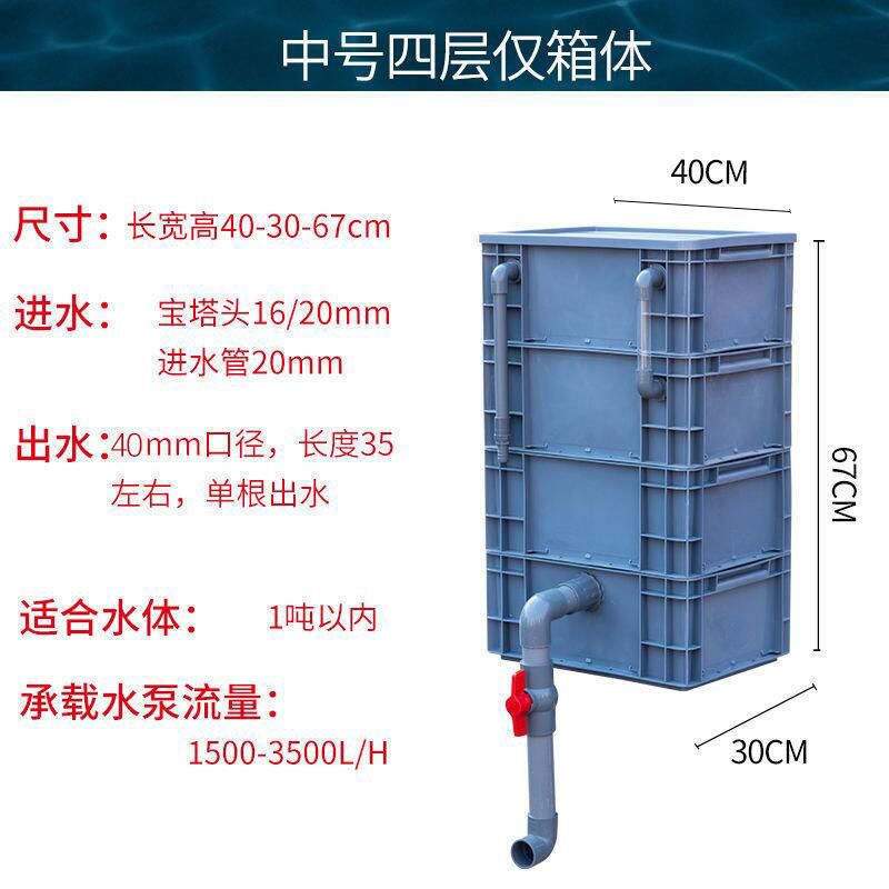 鱼缸鱼池过滤箱周转箱过滤家用水循环系统锦鲤上过滤自制滴流盒