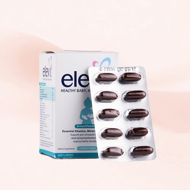 [提高哺乳质量][张歆艺同款]elevit 爱乐维 哺乳黄金素 60片/瓶 澳洲进口叶酸复合维生素 100克高清大图