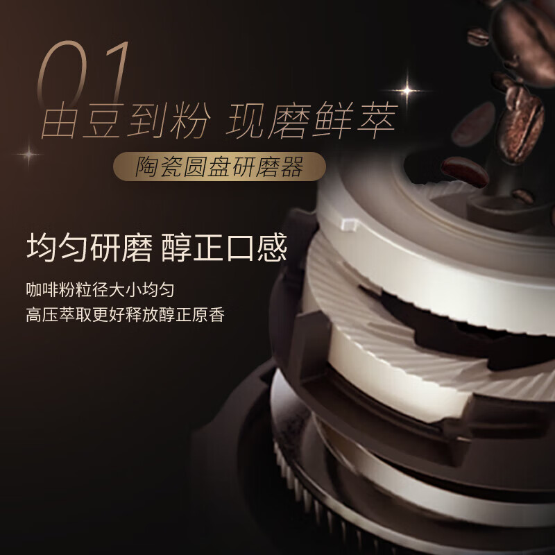 飞利浦(PHILIPS)欧洲进口意式全自动咖啡机 云朵新5系 浓缩家用办公现磨Lattego 优雅白金EP5144/82高清大图