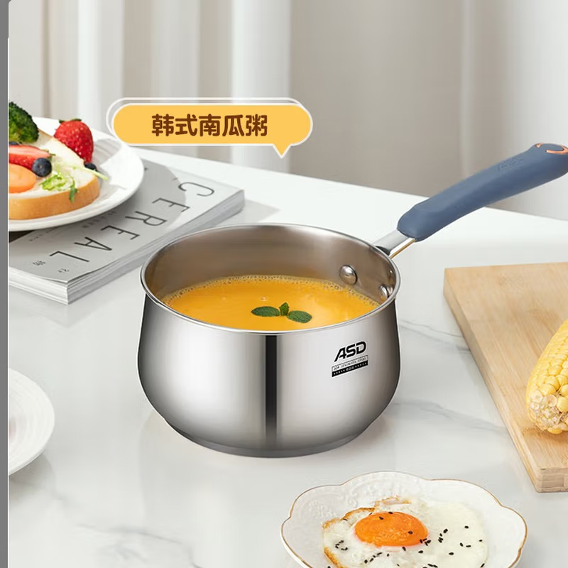 爱仕达(ASD) 奶锅304不锈钢18CM无涂层小奶锅宝宝辅食锅电磁炉通用 GL1918B 个高清大图
