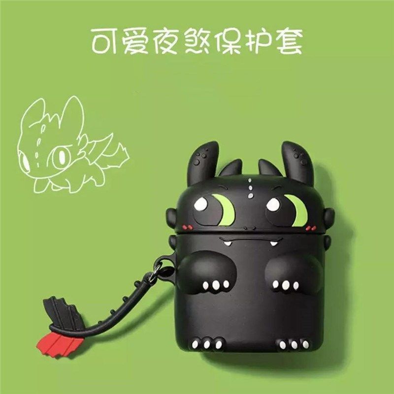 黑色夜煞+挂饰 i11/i12 夜煞个性i11/i12保护套i9s透明蓝牙耳机套情侣男女卡通软胶壳