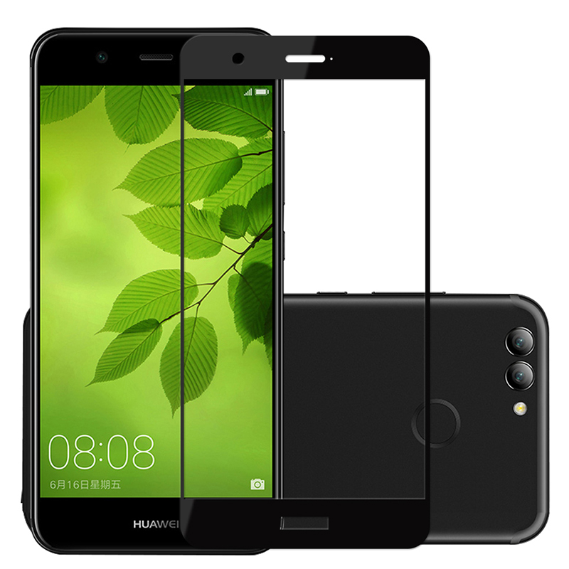[买2送手机壳]轻万适用华为nova2钢化膜honor全屏玻璃贴膜huawei黑色128gb 华为高清大图