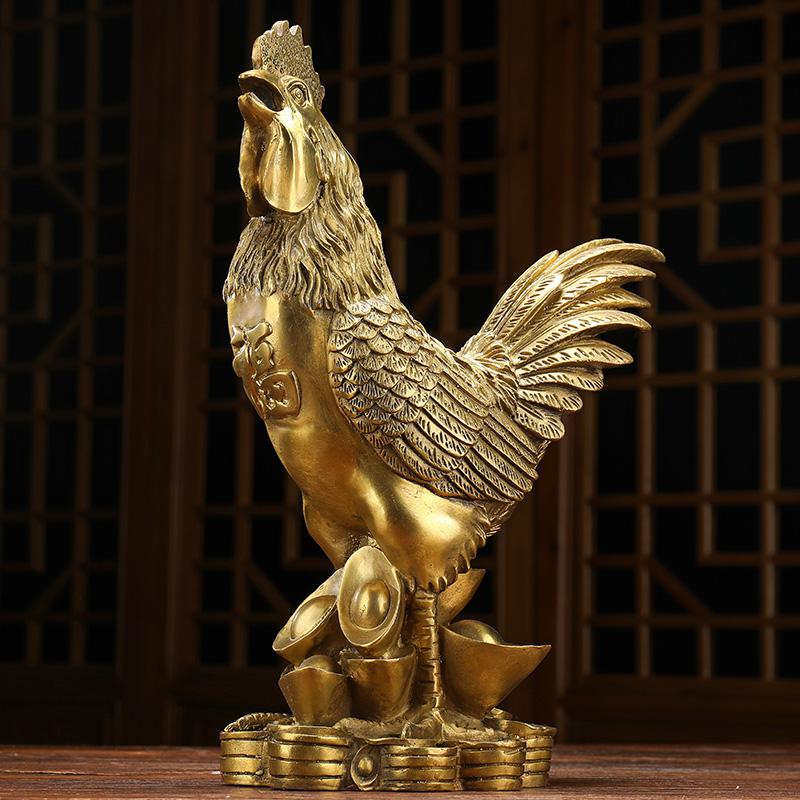 美帮汇铜鸡摆件 铜公鸡摆设铜元宝金鸡客厅装饰工艺摆件高清大图
