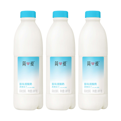 简爱原味裸酸奶（家庭装）1.08kg*3瓶