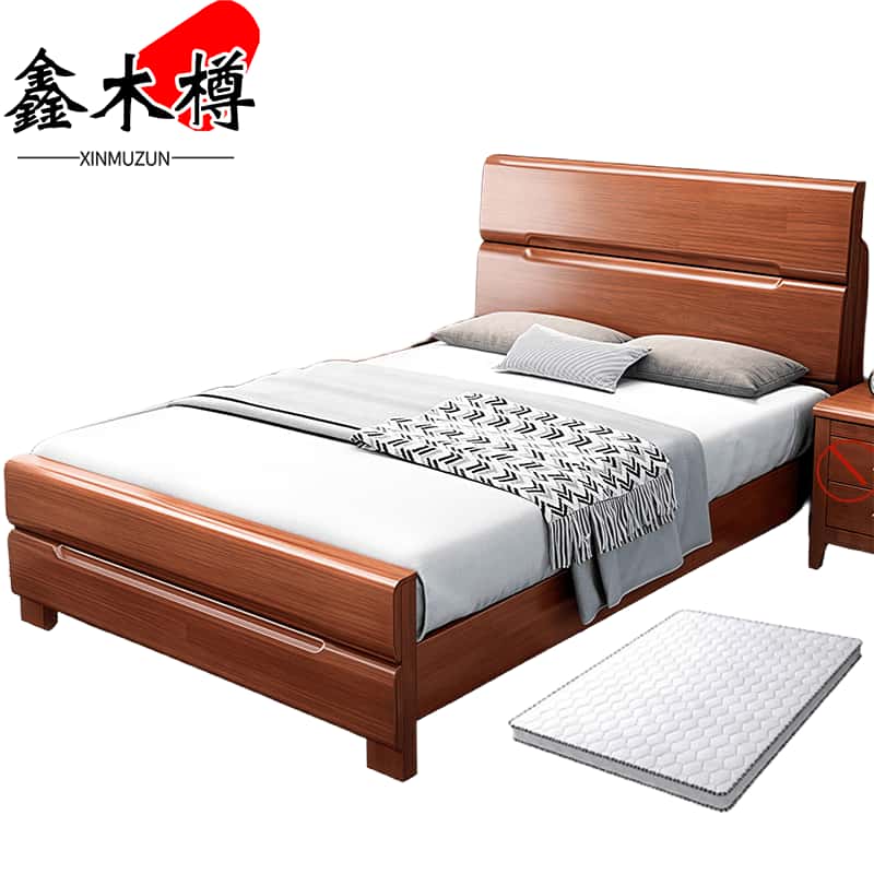 鑫木樽床+床垫150cm套高清大图
