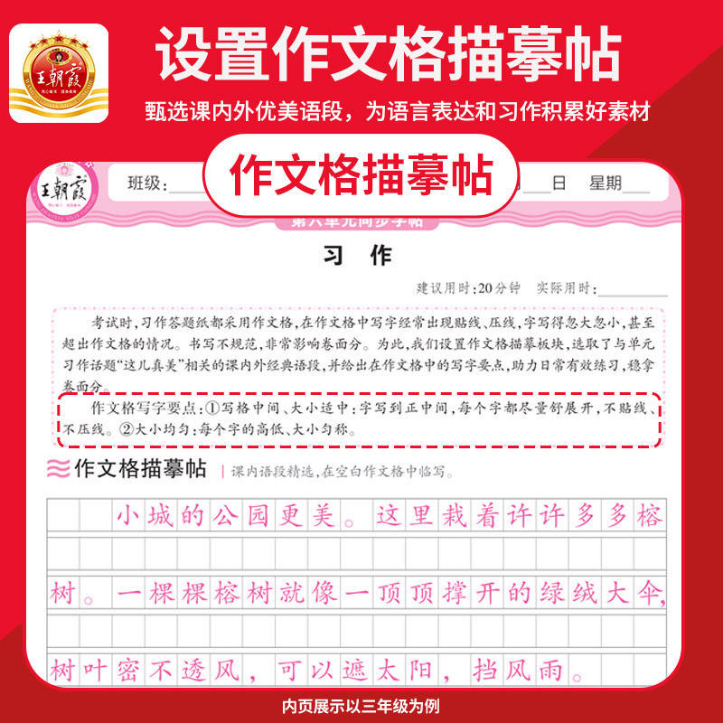 [3-6年级可选●推荐3本装]活页字帖+句式训练+同步阅读 六年级上 [正版]2025春下册王朝霞活页字帖语文正楷田字格