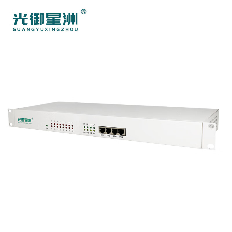 光御星洲 GY-16E1-10/100M4 协议转换器32M网桥 2兆转网口 16E1转4路隔离网口 机架式一对高清大图