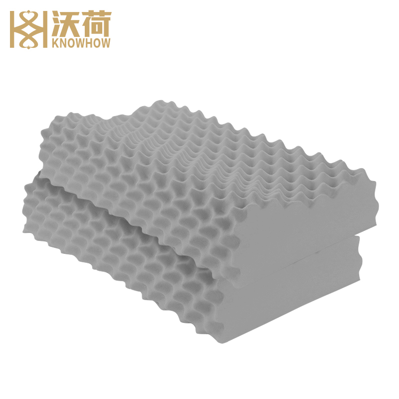 沃荷(KnowHow)泰国进口天然乳胶成人防螨竹炭狼牙颈椎枕橡胶枕头枕芯乳胶枕(一对)
