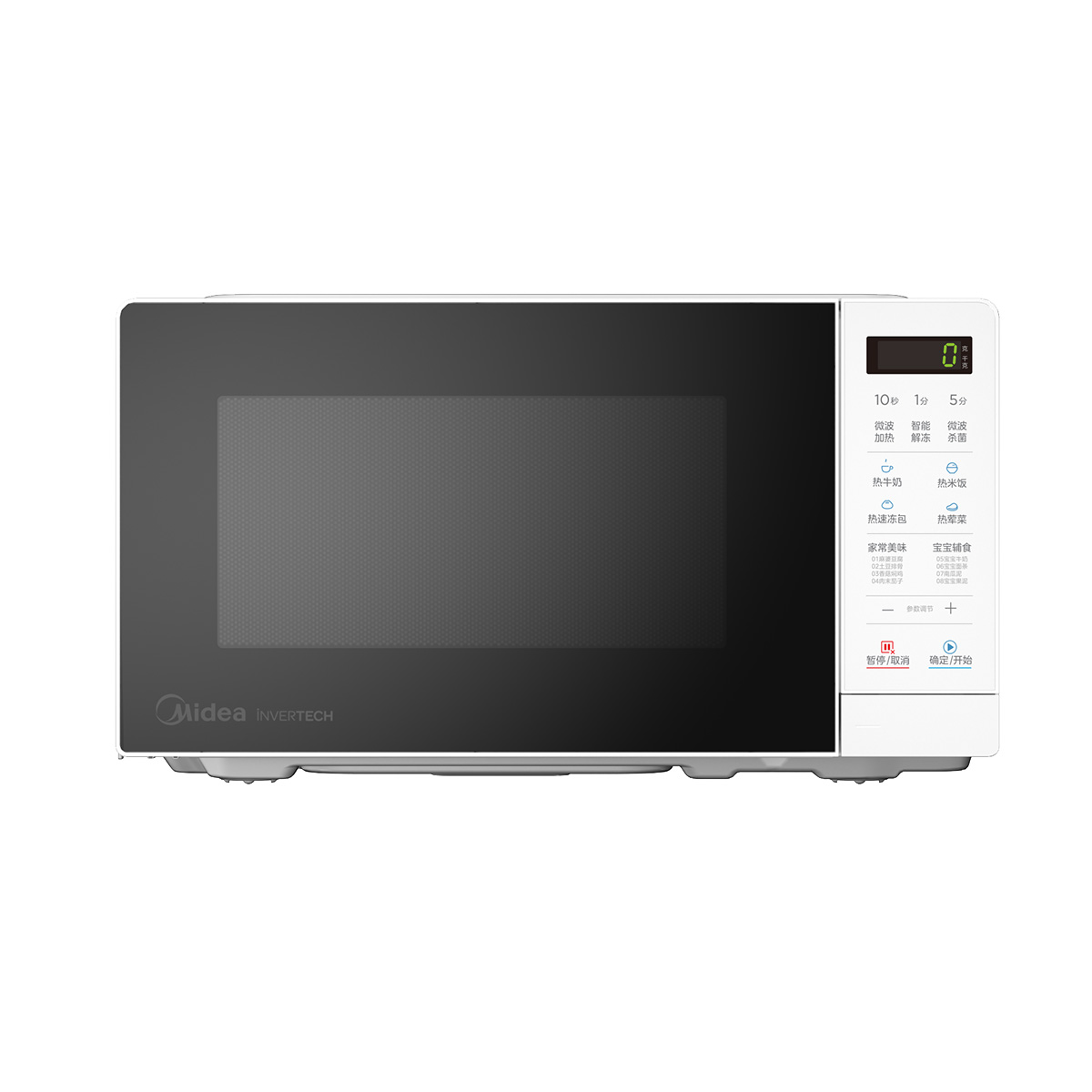 美的家用微波炉变频节能五档火力18L转盘速热匀热解冻除菌低噪省电五档速热 M18P