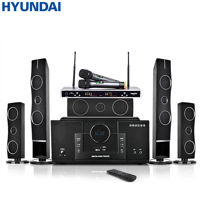 现代 HYUNDAI 家庭影院音响组合KTV套装 模拟5.1音响设备客厅电视家用壁挂落地音箱 H3+万利达W02