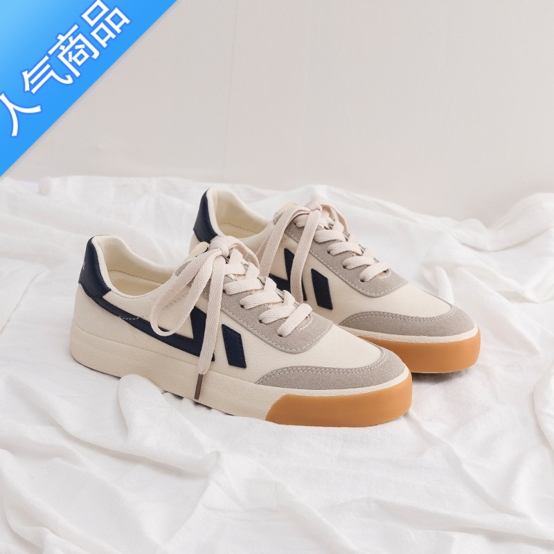 SUNTEK夏季薄款帆布鞋女鞋2023年新款百搭平底布鞋软底小白鞋配裙子高清大图