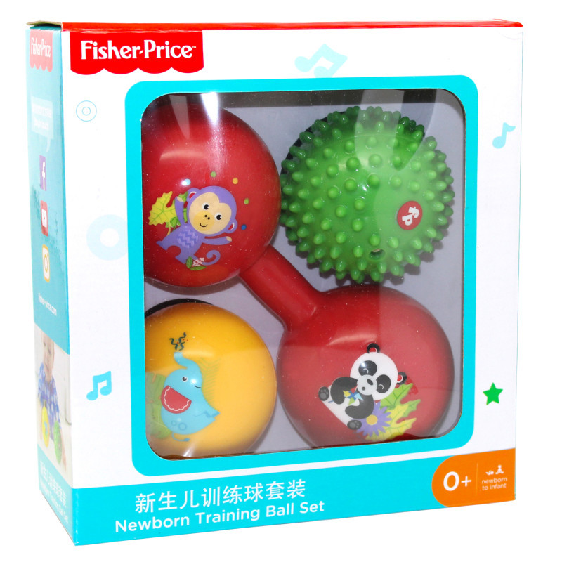 费雪Fisher-Price 儿童玩具球 新生儿训练球套装(宝宝摇铃按摩哑铃球)F0905高清大图