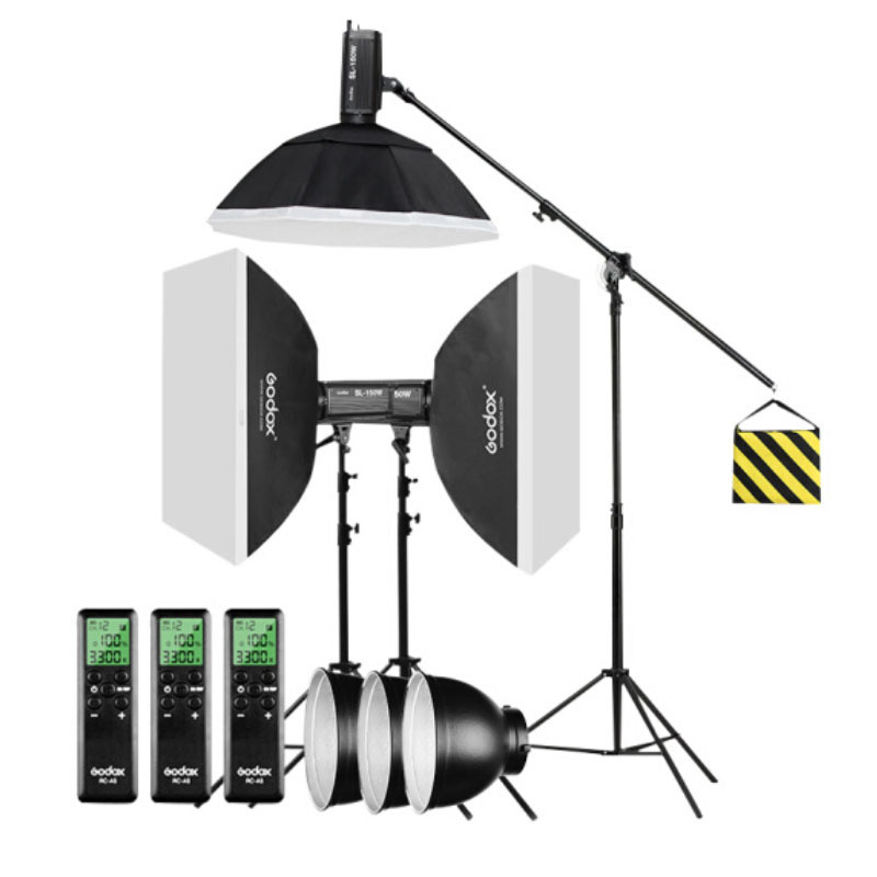 神 牛(Godox) SL-150W直播补光灯LED摄影灯(常亮补光 三灯套装)