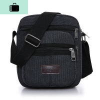 男士帆布包单肩包韩版休闲帆布男包商务斜挎包小跨包背包NEWLAKE 黑色非纯黑，发灰