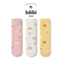 贝比宝宝长筒袜过膝秋冬珊瑚绒加绒加厚冬季女童袜子小腿不勒腿