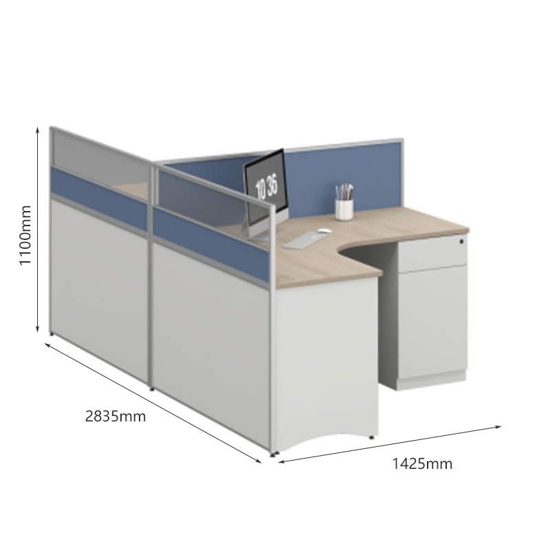 臻远ZYGW-088职员桌办公桌屏风工作卡位 T型双人位高清大图
