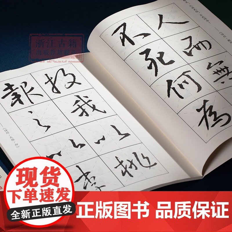 王羲之行书集字《诗经》毛笔书法字帖放大版 米字格简体旁注 中国书法行书集字作品 软笔行书初学者入门学习平摊临摹教材 正版高清大图
