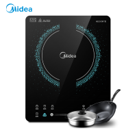 美的（Midea）家用 爆炒 多功能触控式 德国黑晶面板 电磁炉（赠汤锅炒锅）C21-WH2106