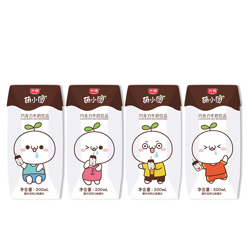 光明萌小团巧克力牛奶饮品200ml*12高清大图