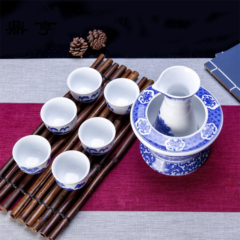 鼎亨景德镇陶瓷酒具套装白酒分酒器家用清酒黄酒温酒烫酒热酒暖酒