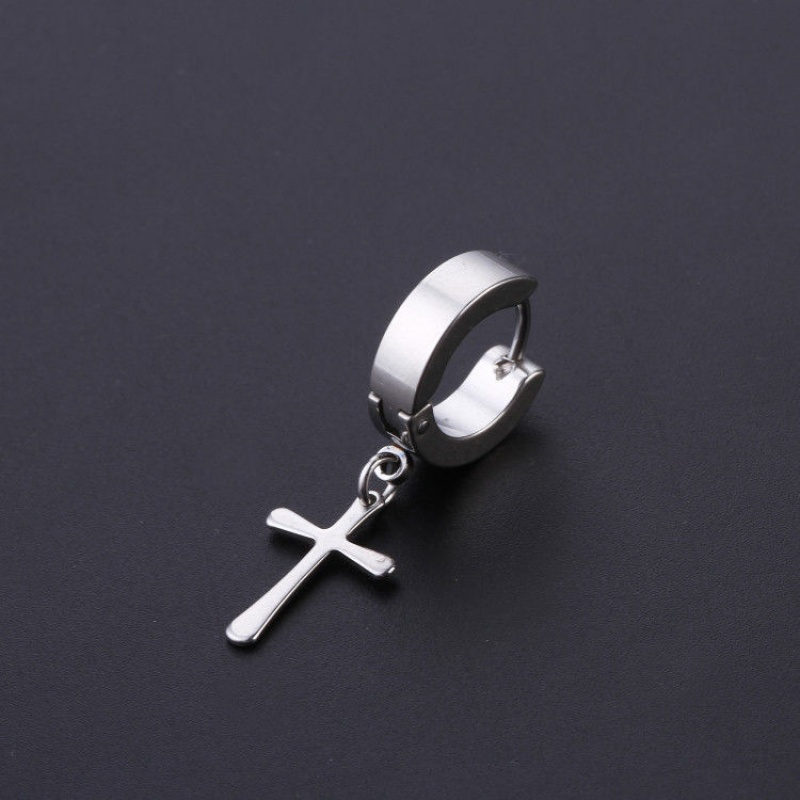 钛钢耳扣权志龙耳钉日韩个性潮男耳扣耳夹无耳洞十字架耳环饰品