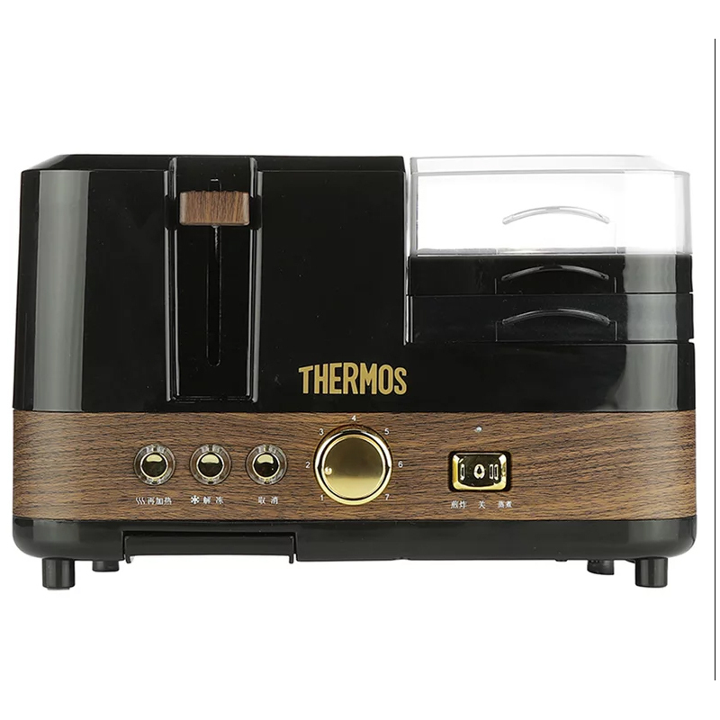 膳魔師(THERMOS) EHA-5311A-B 早餐多功能一体机多功能煎烤蒸一体烤面包吐司机 jh