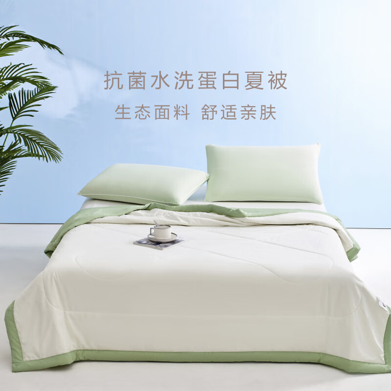 罗曼罗兰(ROMROL)春夏新款夏被 抗菌水洗蛋白夏被 竹青 150*200CM