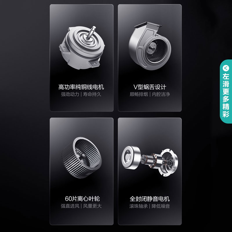 华帝(vatti)21m³大吸力烟灶套餐侧吸液化气抽油烟机灶具套餐易洁安全4.8kW大火燃气灶具i11127S+88B高清大图