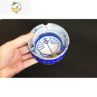 YICHENG玻璃烟灰缸简约客厅茶几heo kitty烟灰缸创意个性潮流卡通可爱 蓝色