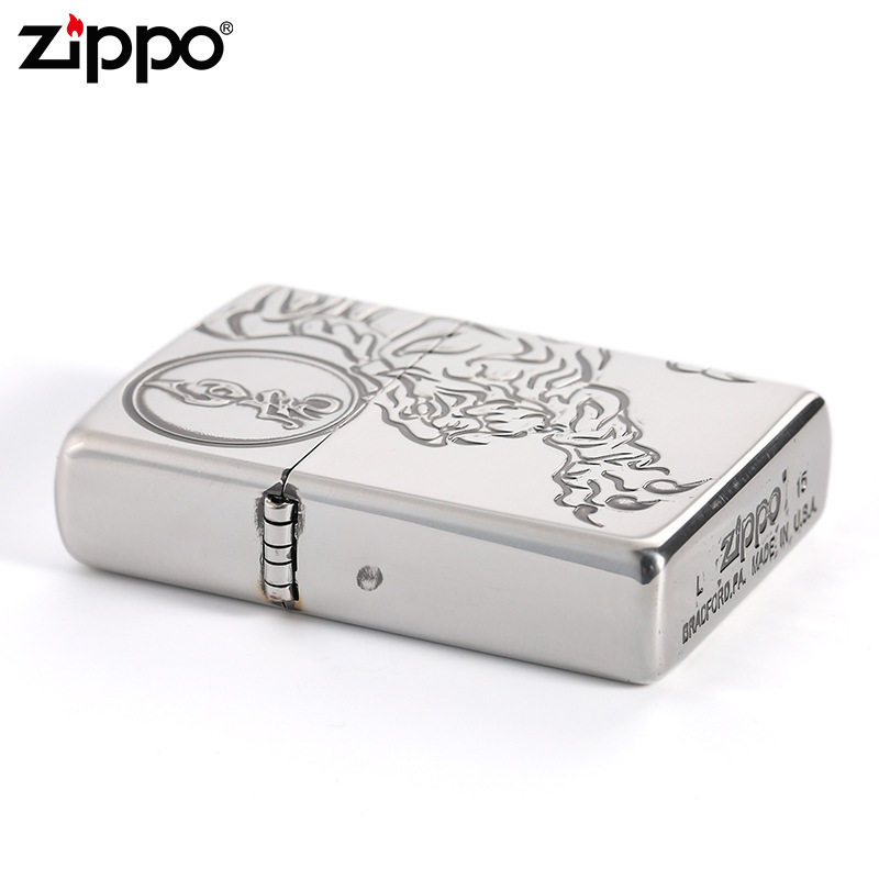 [苏宁自营]Zippo原装进口美国正版防风打火机 四神之白虎青龙中国四神兽zppo